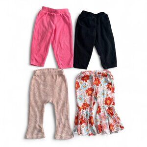 12M Baby Girl Pants Bundle Boho Fleece Winter Mix